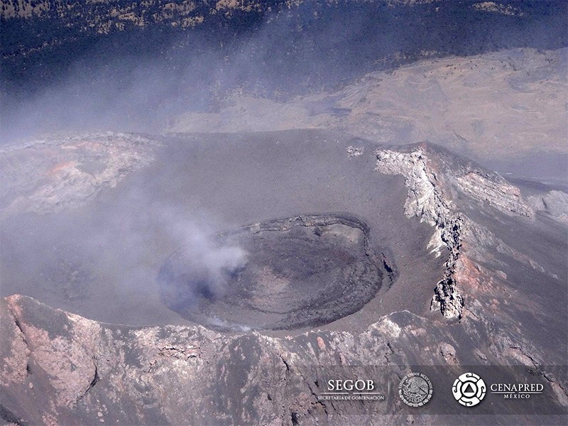Imagen: domo de lava No. 71 que aún permanece emplazado en el cráter del Popocatépetl.