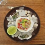 Ceviche de Almeja Reina y Osras Kumiai con Chardonay