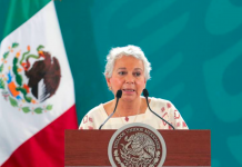 Olga Sánchez Cordero conduce la conferencia de prensa matutina en representación de Andrés Manuel López Obrador