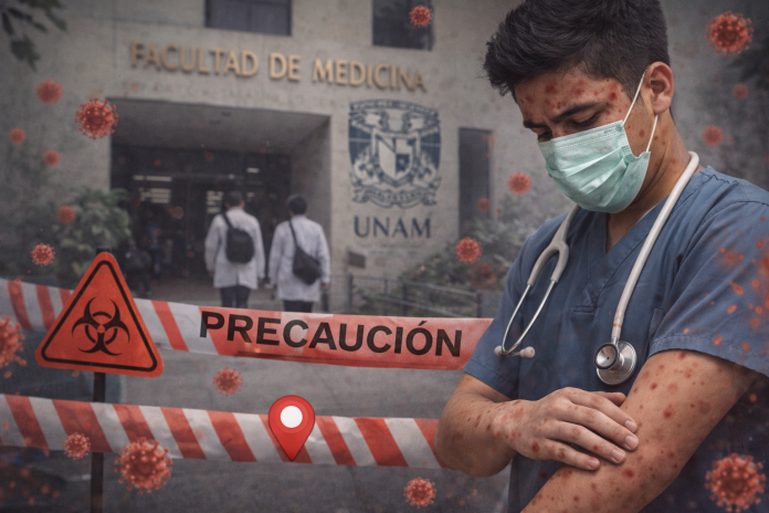 Caso sospechoso de sarampión en la UNAM