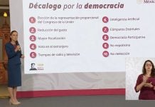 Sheinbaum presenta su ‘Decálogo por la democracia’; tiene un Plan B si la reforma electoral no pasa Sheinbaum presenta su 'Decálogo por la democracia'; tiene un Plan B si la reforma electoral no pasa