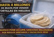 Hasta 4 millones de multa por vender tortillas en hielera