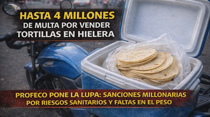 Hasta 4 millones de multa por vender tortillas en hielera