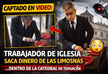 Se embolsa dinero de las limosnas ¡Y la cámara lo grabó todo!