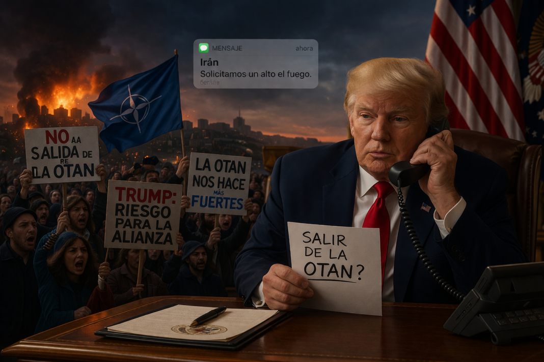 Trump asegura que Irán pidió un alto el fuego y analiza sacar a EU de la OTAN