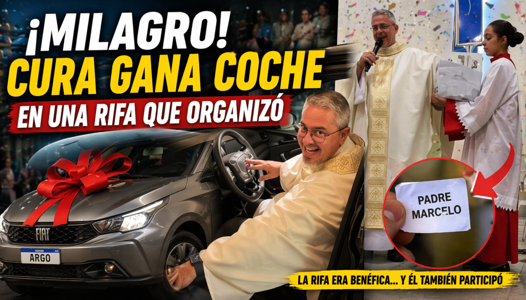 ¡Milagro! Cura gana coche en rifa que él mismo organizó