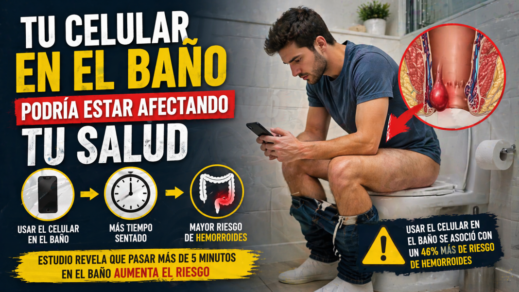 Más jóvenes con hemorroides por usar el celular en el WC