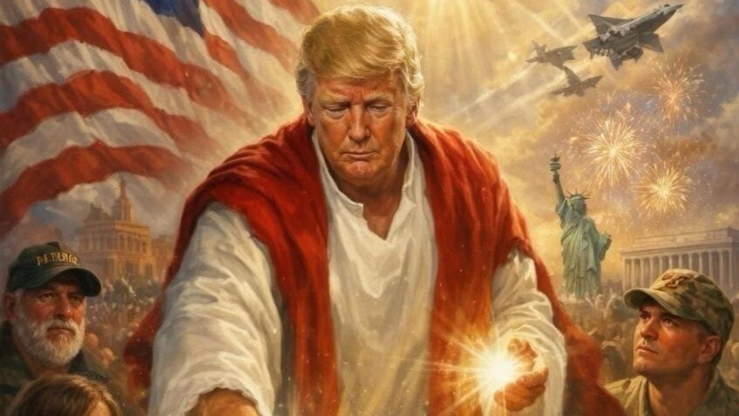 Trump publica imagen donde aparece como un Jesucristo y la baja tras críticas